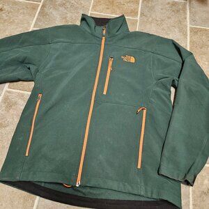 The North Face Full Zip Jacket Mens Medium Green Orange Fleece Denali